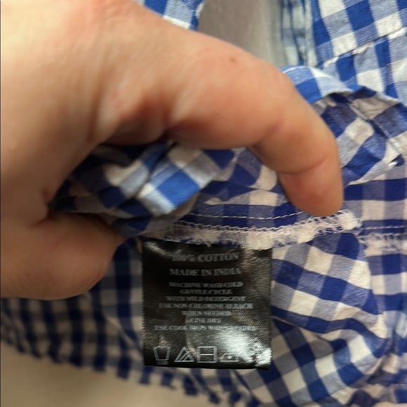 Blue Gingham Top with Red Embroidery L - Picture 6 of 6